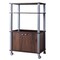 Multi-functional Kitchen Storage Cart with Lockable Wheels and 3 Shelves and Cabinet for Microwave and Dishes